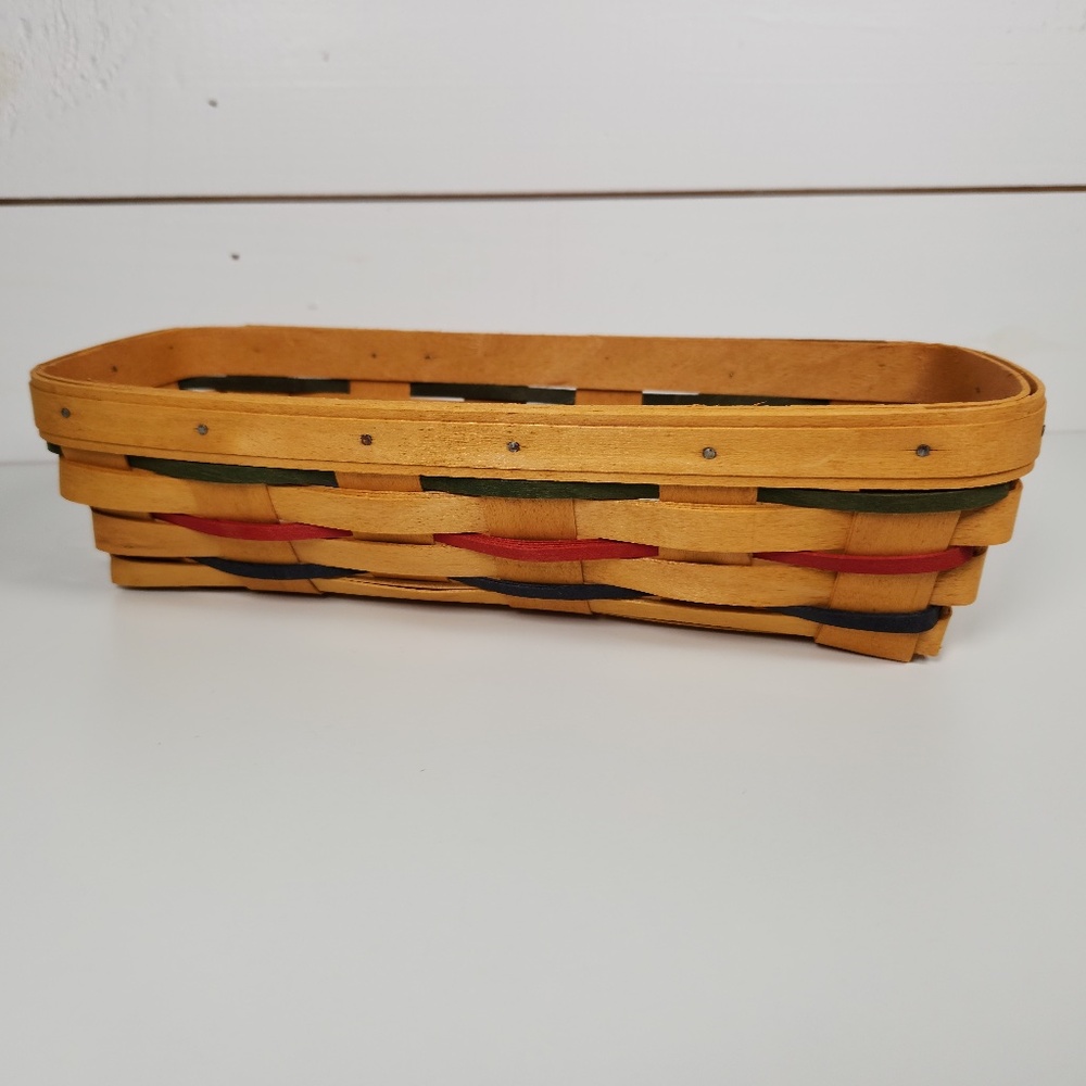 Vintage 1999 Longaberger Handwoven Traditions Cracker Bread Basket w/ Divider